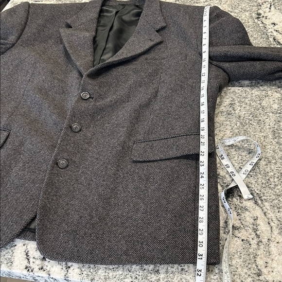 Men's Charcoal Trench Coat 
Pure Virgin Wool - Picture 10 of 11